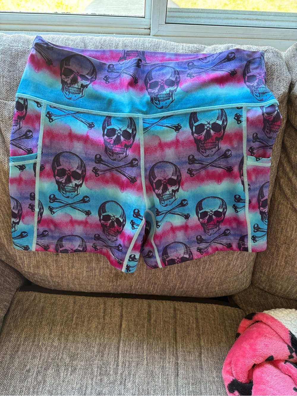 Constantly Varied Gear Tie-Dye Skull Active Shorts - Blue Pink Purple  XL shorts